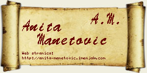 Anita Manetović vizit kartica